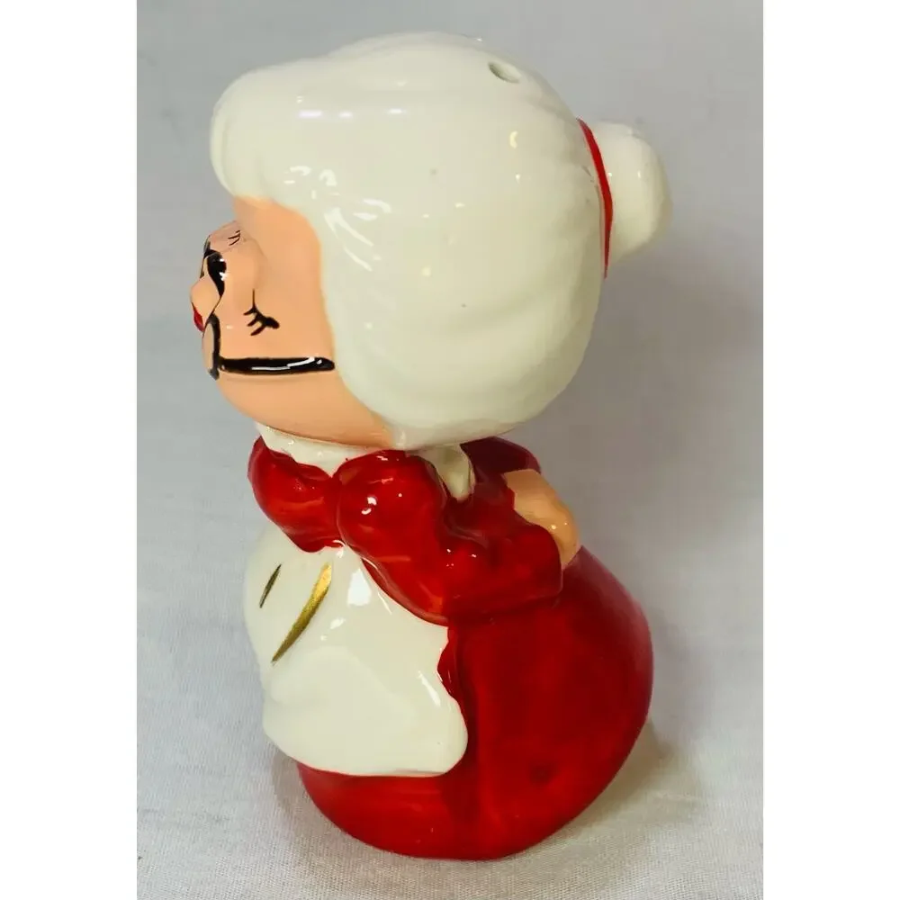 Mrs. Claus Salt Shaker MCM Vintage Christmas Kissing Japan Replacement Red White